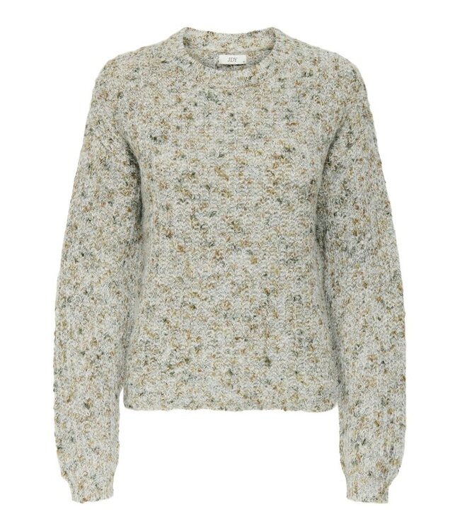 JDY JDYLEAH L/S O-Neck Pullover - Cloud Dancer W. ROSIN/KANGAROO