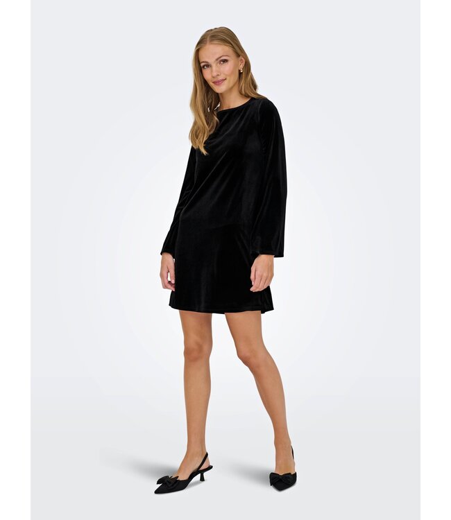 JDY JDYVICTORY L/S Velvet Bow Dress - Black detail: Bow