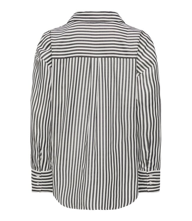 JDY JDYVESPER L/S Loose Shirt - Cloud Dancer: Chocolate Torte Stripes