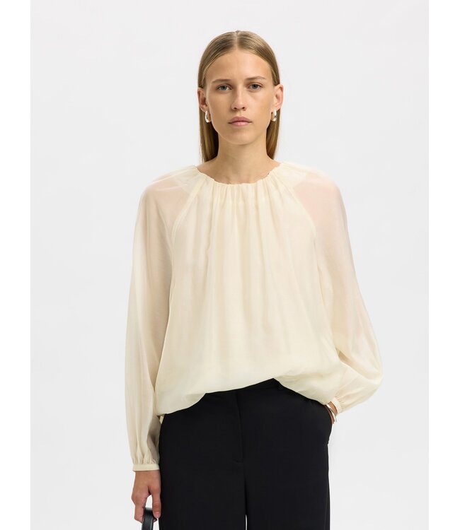 Selected Femme SLFIRIS LS Top - Angora