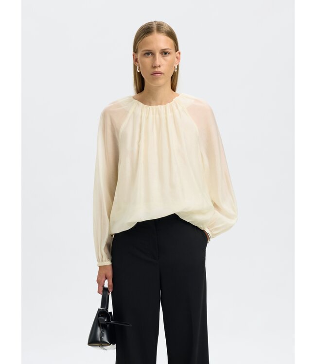 Selected Femme SLFIRIS LS Top - Angora