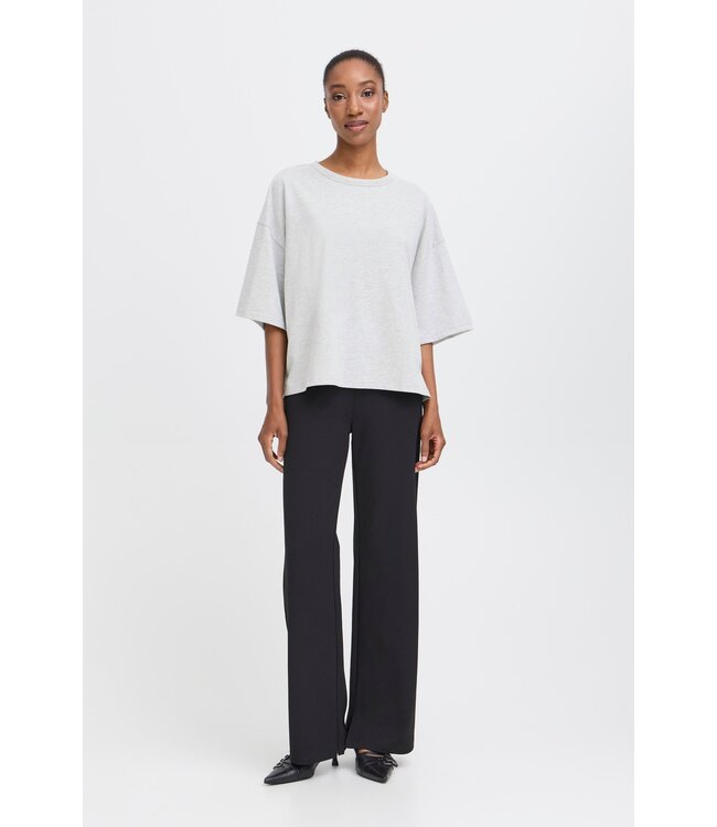 ICHI IHPALMER Ex Loose SS - Grey Melange