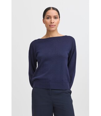 b.young BYMOBBE Boatneck Jumper - Evening Blue