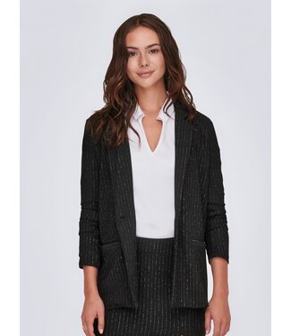 JDY JDYMARY L/S Lurex Blazer - Black SILVER PINSTRIPE