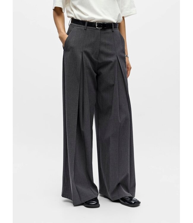 Object OBJMATHILDA HW LO Pant - Dark Grey Melange