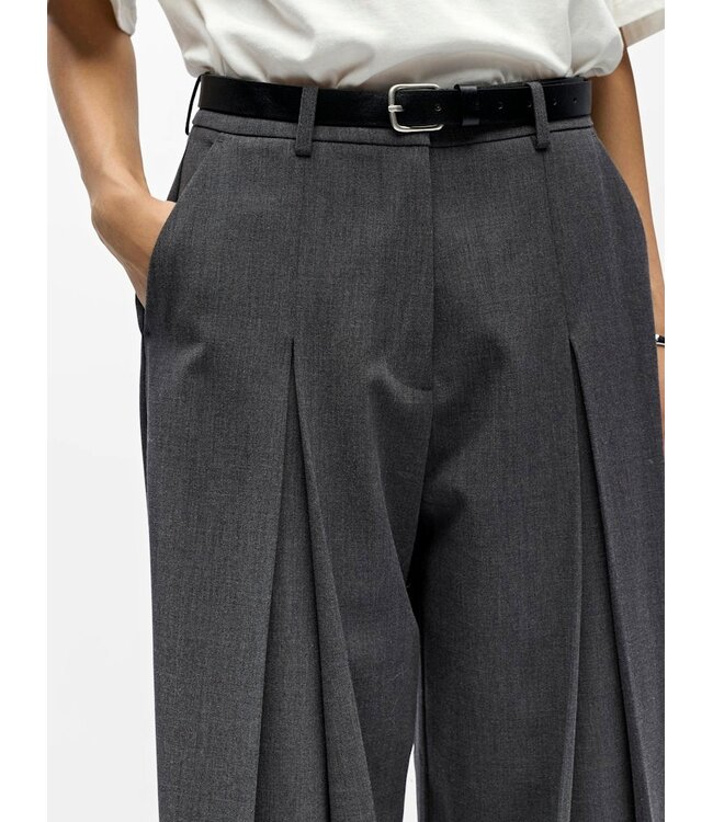 Object OBJMATHILDA HW LO Pant - Dark Grey Melange