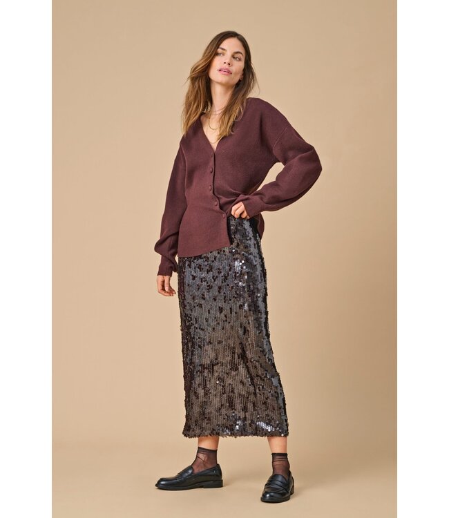 JDY JDYCATHY Sequins Long Skirt - Fudge