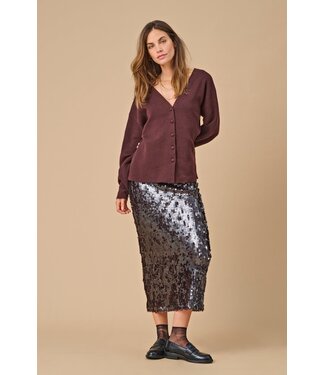 JDY JDYCATHY Sequins Long Skirt - Fudge