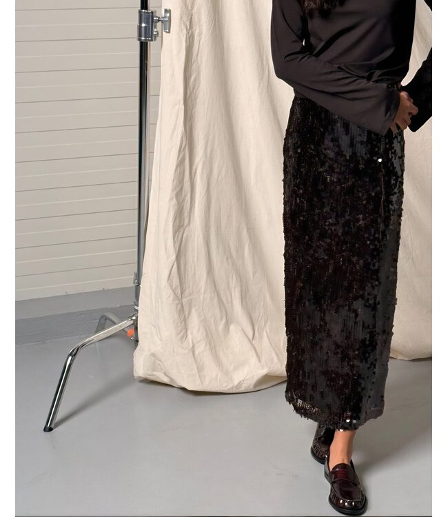 JDY JDYCATHY Sequins Long Skirt - Fudge