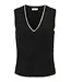 JDY JDYELANORA S/L VN Lurex Contrast Vest - Black W. CD LUREX CONTRAST
