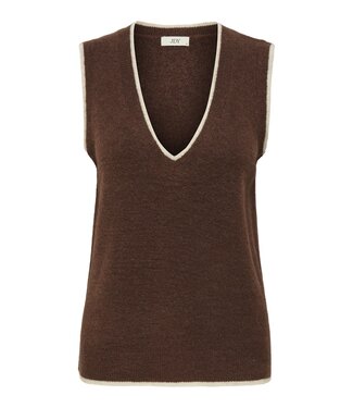 JDY JDYELANORA S/L VN Lurex Contrast Vest - Cherry Mahogany W. CD LUREX