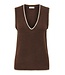 JDY JDYELANORA S/L VN Lurex Contrast Vest - Cherry Mahogany W. CD LUREX