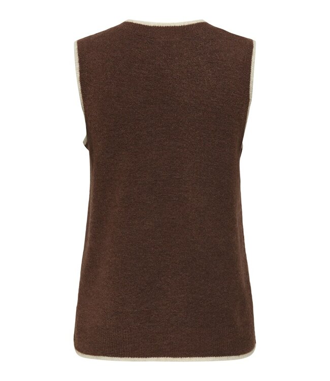 JDY JDYELANORA S/L VN Lurex Contrast Vest - Cherry Mahogany W. CD LUREX