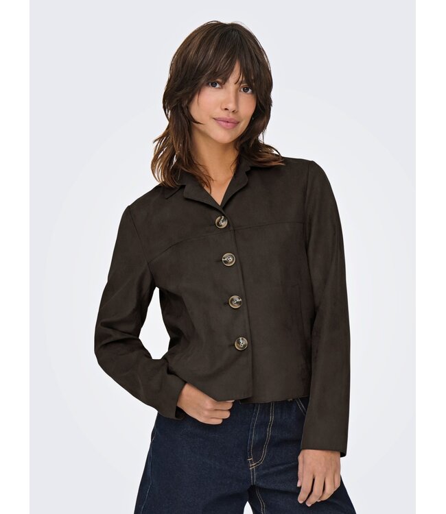 JDY JDYNICO Faux Suede Jacket - Chocolate Torte