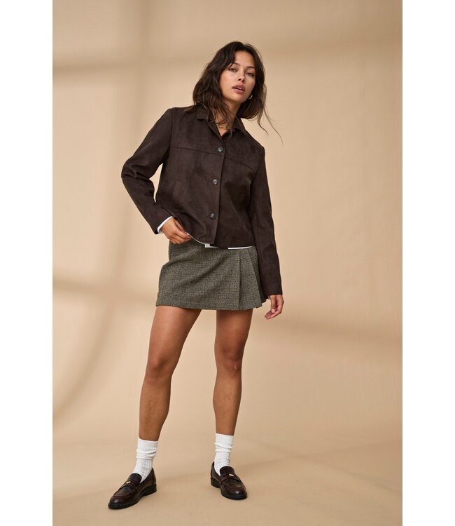 JDY JDYNICO Faux Suede Jacket - Chocolate Torte