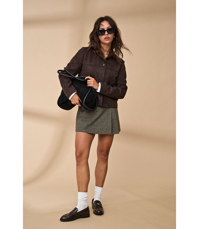 JDY JDYNICO Faux Suede Jacket - Chocolate Torte
