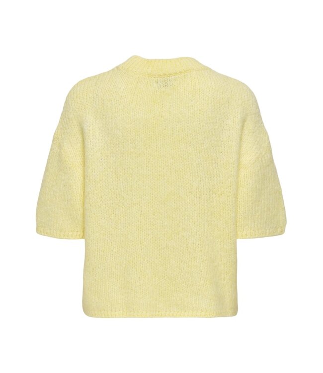 JDY JDYLINEA S/S Knit O-Neck Pullover - Pastel Yellow
