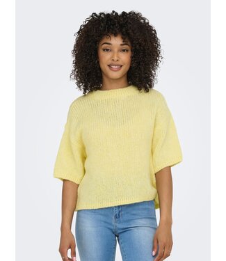 JDY JDYLINEA S/S Knit O-Neck Pullover - Pastel Yellow