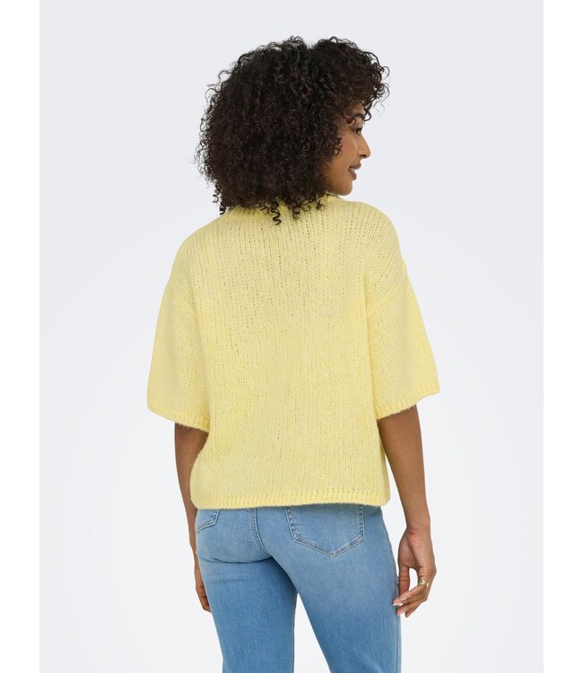 JDY JDYLINEA S/S Knit O-Neck Pullover - Pastel Yellow