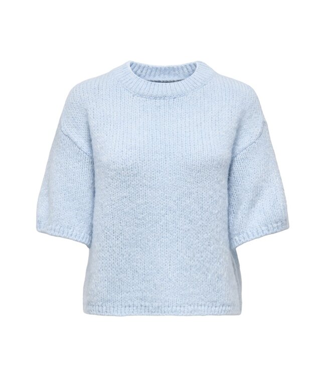 JDY JDYLINEA S/S Knit O-Neck Pullover - Cashmere Blue