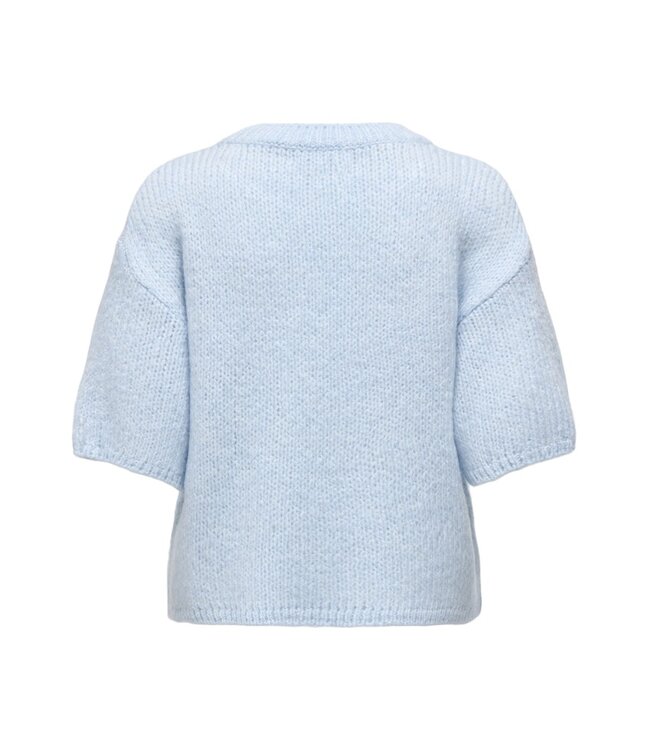 JDY JDYLINEA S/S Knit O-Neck Pullover - Cashmere Blue