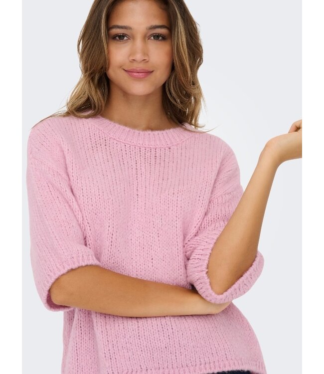JDY JDYLINEA S/S Knit O-Neck Pullover - Fragrant Lilac