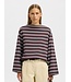 Selected Femme SLFPOLLY LS Boatneck Striped Tee - Light Blue/Fig