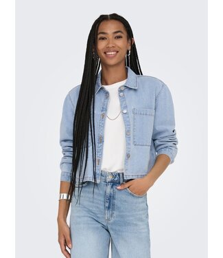 JDY JDYMARLY L/S Boxy Denim Shacket - Light Blue Denim