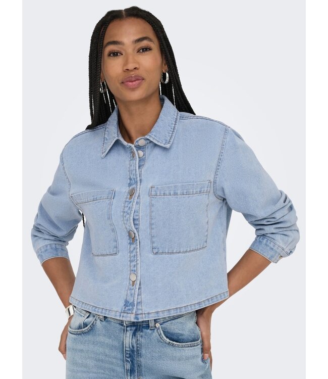 JDY JDYMARLY L/S Boxy Denim Shacket - Light Blue Denim