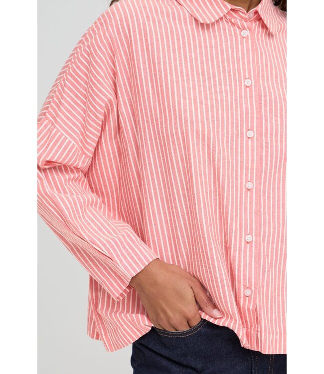 ICHI IHGILEY Shirt - Birch / Pink Striped