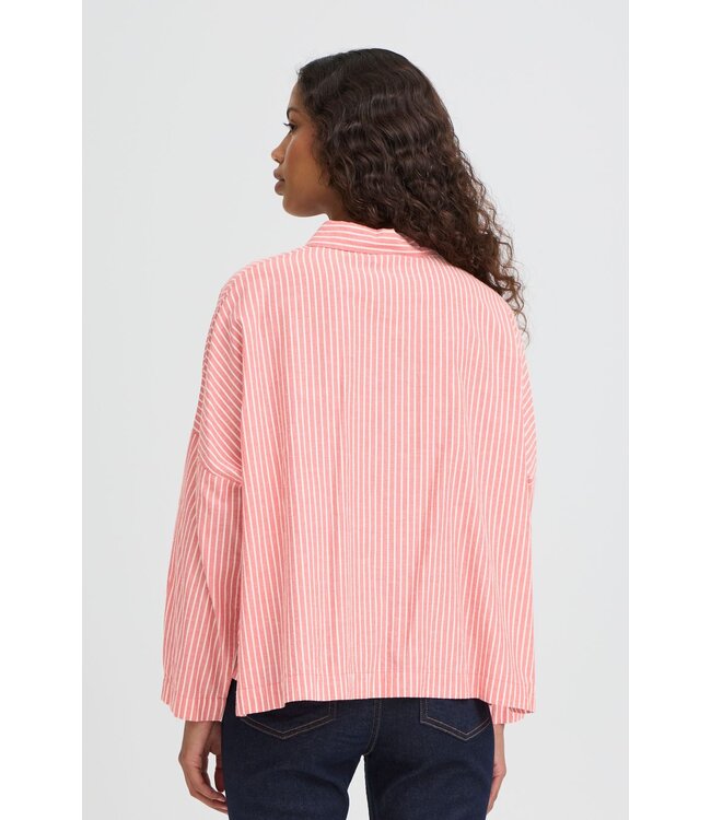 ICHI IHGILEY Shirt - Birch / Pink Striped
