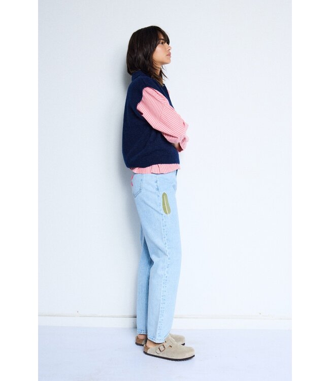 ICHI IHGILEY Shirt - Birch / Pink Striped