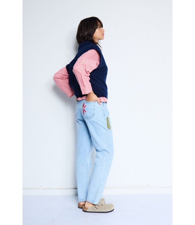 ICHI IHGILEY Shirt - Birch / Pink Striped