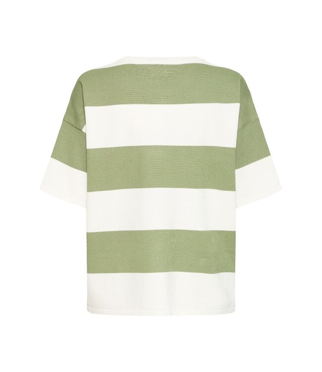 ICHI IHLULS Loose SS - Wide Iguana White Stripe