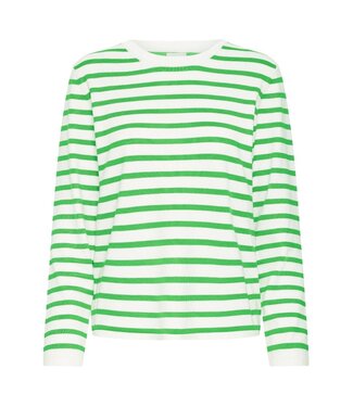 ICHI IHLULS O-Neck LS - Small Cloud Kelly Stripe