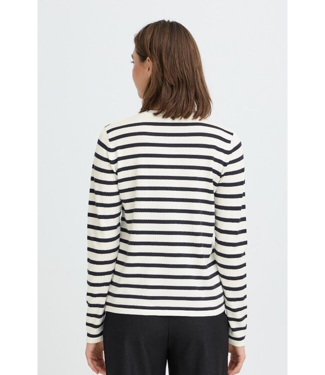 ICHI IHLULS O-Neck LS - Small Cloud Kelly Stripe