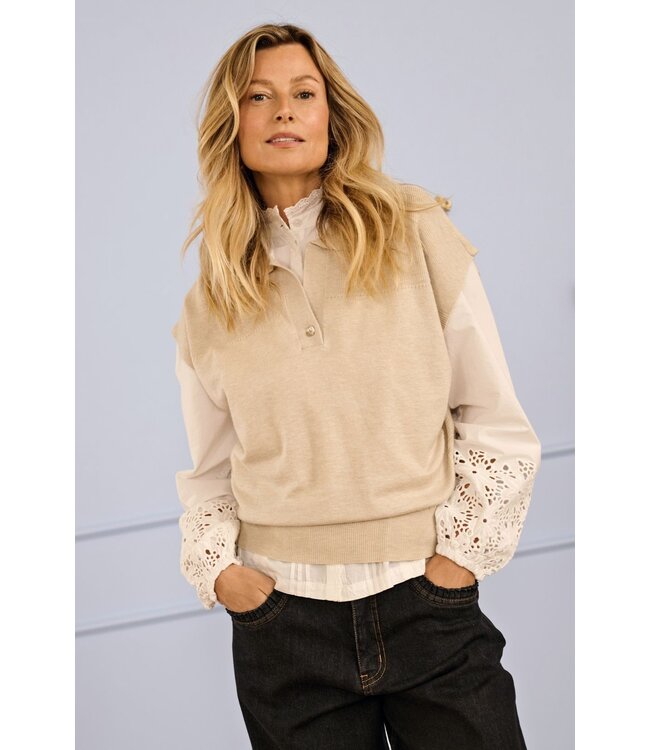 CREAM CRDela Slipover - Oatmeal Melange