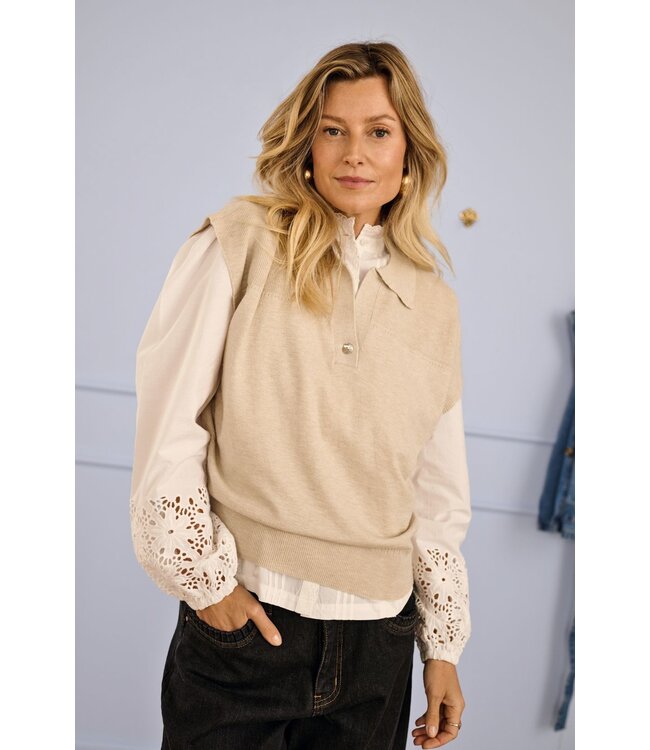 CREAM CRDela Slipover - Oatmeal Melange