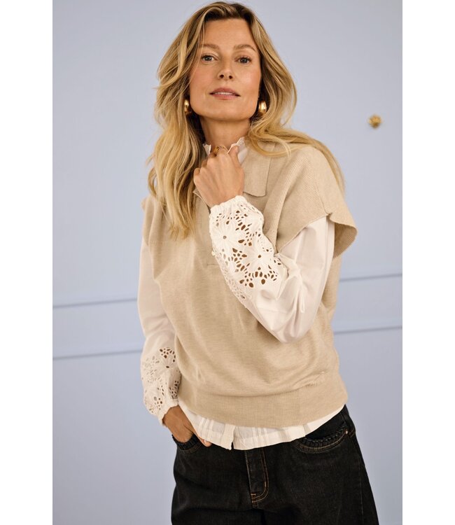 CREAM CRDela Slipover - Oatmeal Melange