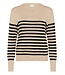 KAFFE KAlizza Striped Knit Pullover - Feather Grey/Black Stripe