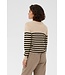 KAFFE KAlizza Striped Knit Pullover - Feather Grey/Black Stripe