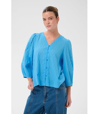 KAFFE KAgabriela V-Neck Shirt - Azure Blue