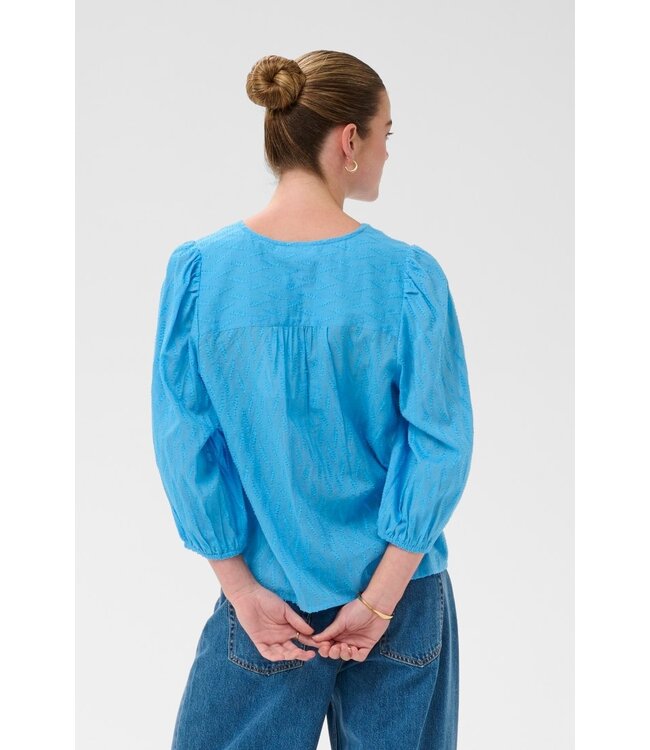 KAFFE KAgabriela V-Neck Shirt - Azure Blue