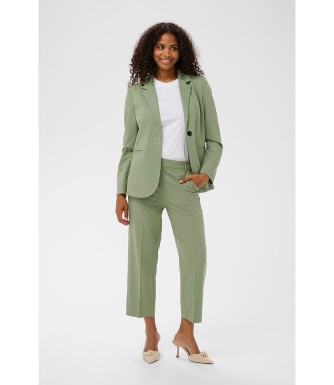 KAFFE KAsakura HW Cropped Pants - Sea Spray