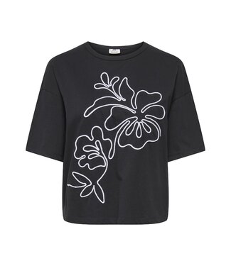JDY JDYCALLY Life S/S EMB Top - Black