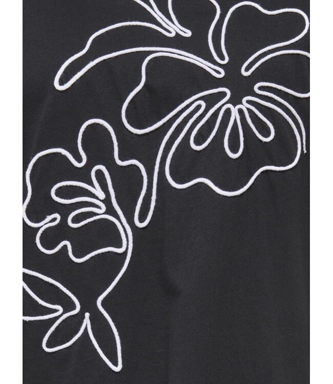 JDY JDYCALLY Life S/S EMB Top - Black