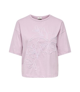 JDY JDYCALLY Life S/S EMB Top - Fragrant Lilac