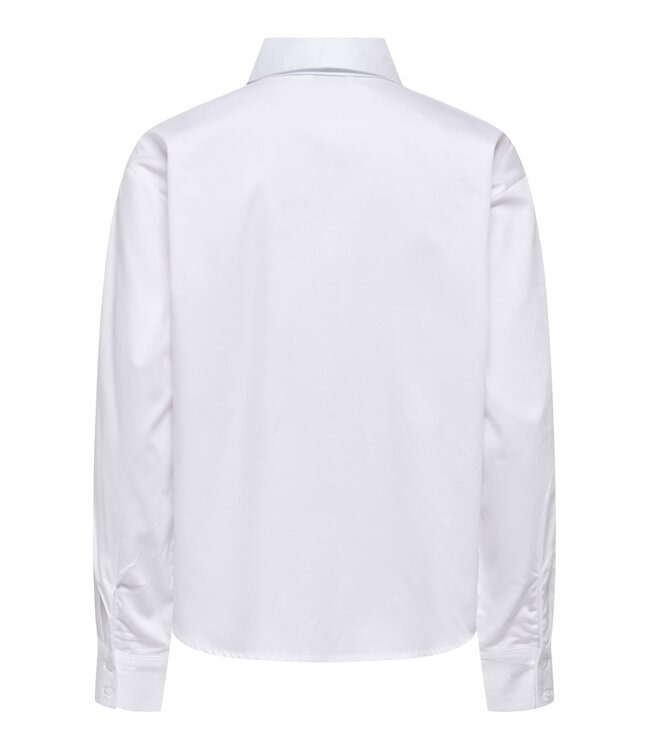 JDY JDYWILLOW Loose L/S Bow Shirt - Bright White