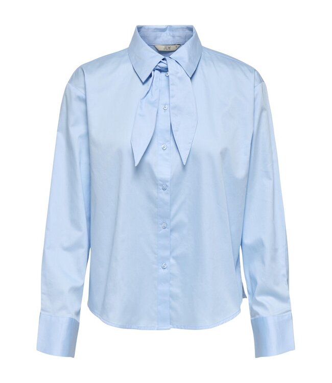 JDY JDYWILLOW Loose L/S Bow Shirt - Cerulean