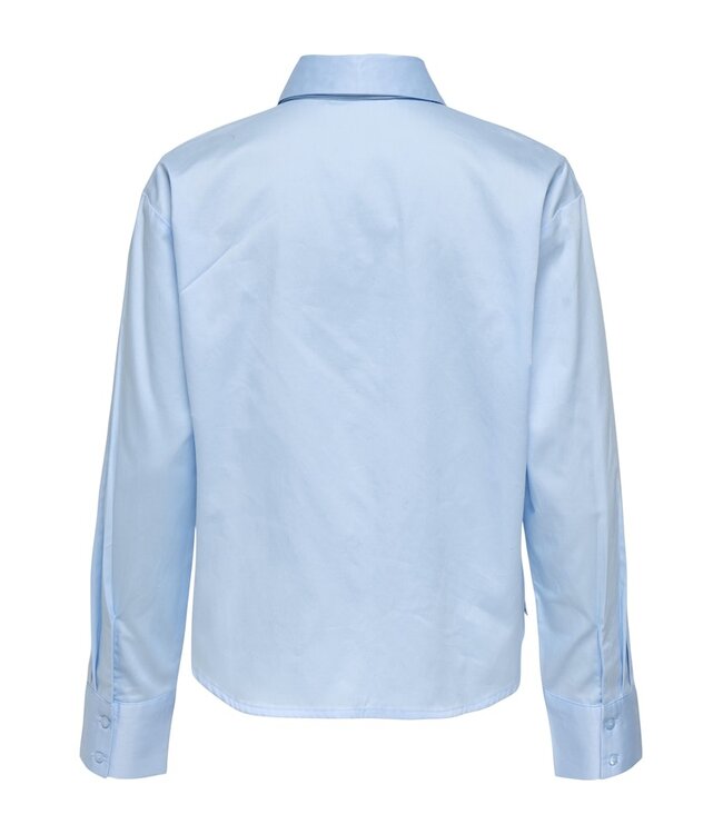 JDY JDYWILLOW Loose L/S Bow Shirt - Cerulean